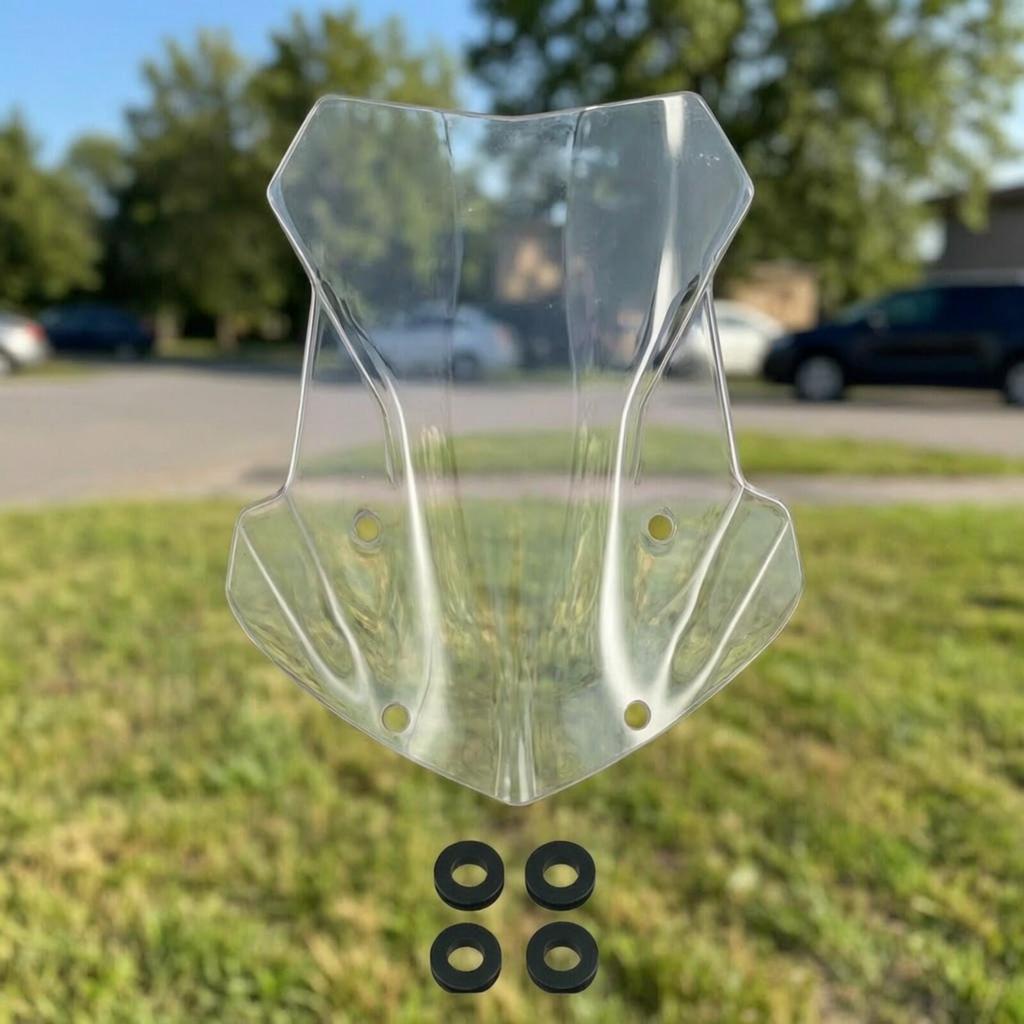 Motorcycle GS Replacement Windshield with Mounting Holes Aerodynamic Contoured Windscreen