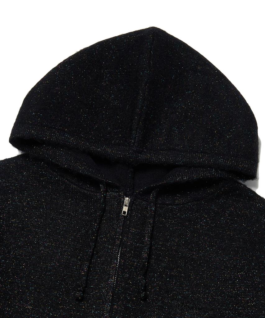 Wkndrs Metalic Knitted Zipup Hoodie (Black)