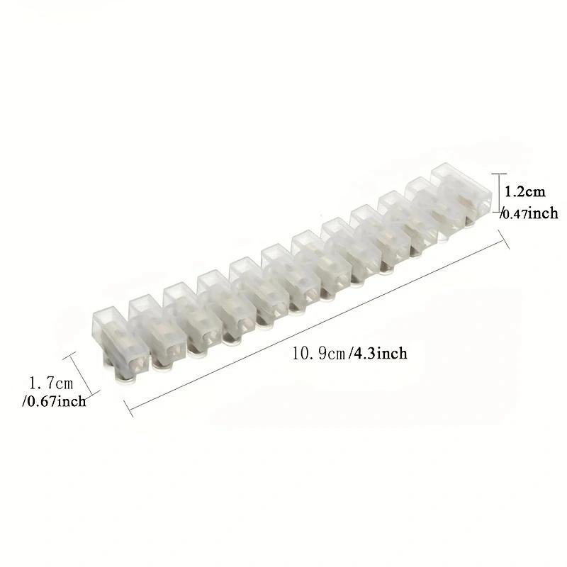12 Way Barrier Screw Terminal Block Wire Connector Strip 10Amp