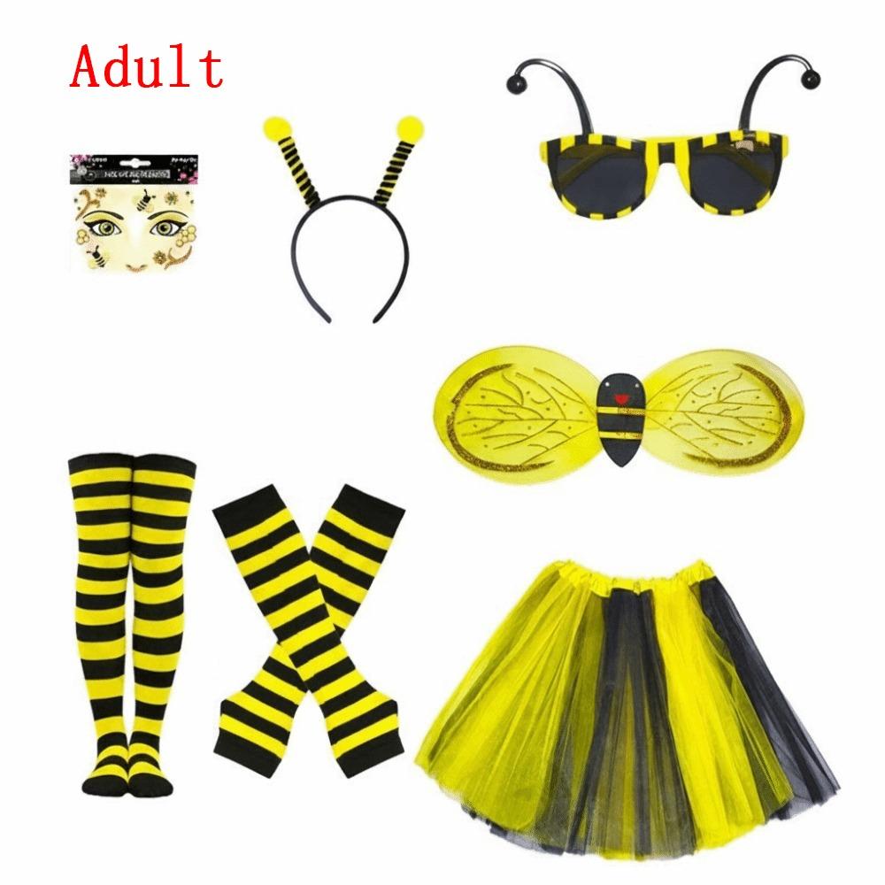 Costume Wings Bumblebee Costume Striped Knee Stocking Bee Dress Up Set Children's Parties