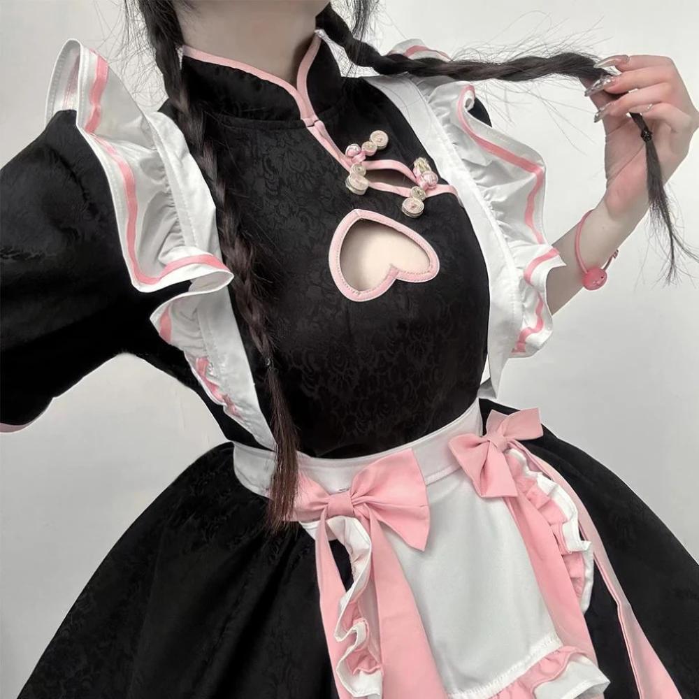 New Year Maid Lolita Dress Christmas Waitress Cosplay Party Costumes Birthday Apparel Sexy RolePlay Chemise Animation Stage Wear