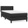 Maison Exclusive - Sommier à lattes de lit avec matelas Noir 90x200 cm Similicuir