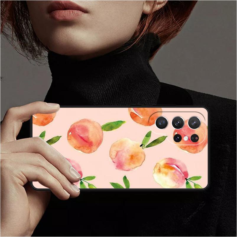 Pink Peaches Aesthetic Phone Case Cover Coque For Samsung Galaxy S24 Ultra 23 S22 Plus S21 FE S20 Note 10 Pro Note 20 lite