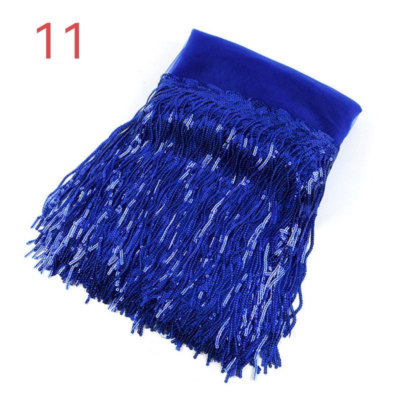 10 Yard 20cm Colorful Sequins Tassel Lace Fabric Fringe Trim Ribbon Latin Dance Performance Dresses Decor Diy Sewing Accessories