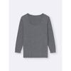 Gu By Uniqlo Style Heated Wide Neck Tee  9 Minute Sleeve  +e