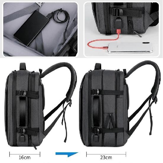 Klassieke reisrugzak Heren Zakelijke rugzak School Uitbreidbare USB-tas Grote capaciteit Laptop Waterdichte moderugzak