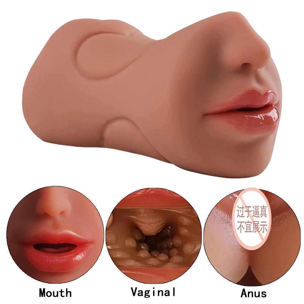 3 In 1 Male Masturbator Realistic Tight Vagina Anus Mouth Masturbation Cup Oral Simulatior Adult Sex Toys for Men Erotic Product