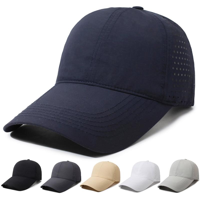 Summer Quick-Dry Breathable Baseball Cap Men's Outdoor Sunscreen Cap Long Brim Soft Top Sports Cap