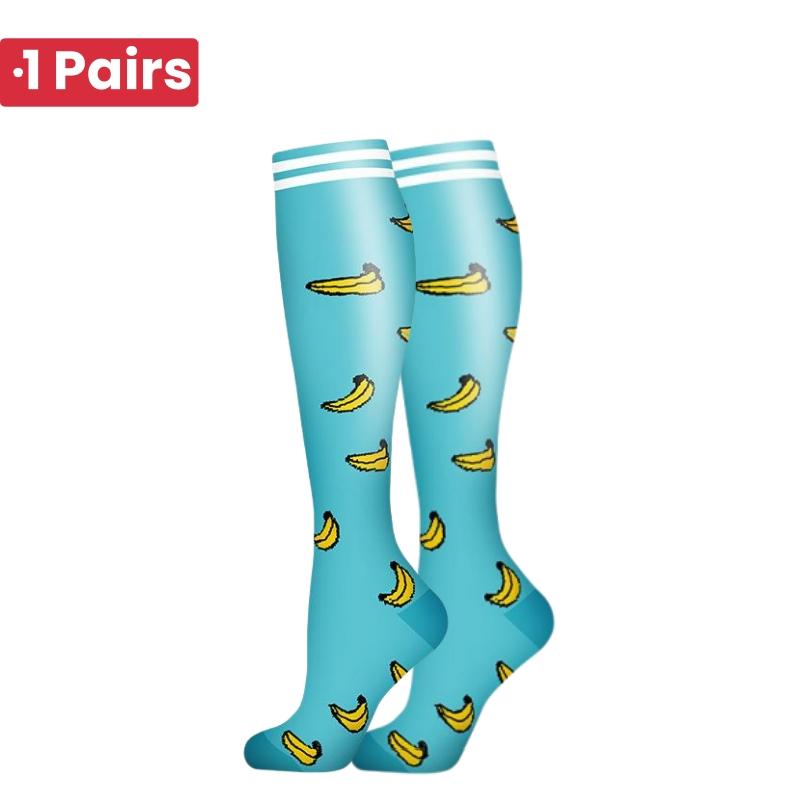 1 Pair Cute Cat Compression Socks Knee High 20-30 Mmhg Fit Medical Edema Diabetes Varicose Veins Running Sports Socks
