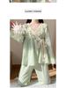 Women's Autumn Princess Style Long Sleeve Pajama Set - Sweet Retro Kimono Design