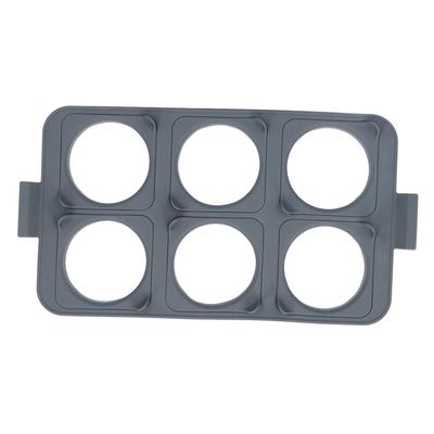 Eierring Tablett Grillplatte Eierring Tablett Silikon Pfannkuchenring mit 6 abnehmbaren Eierringen für Sandwich