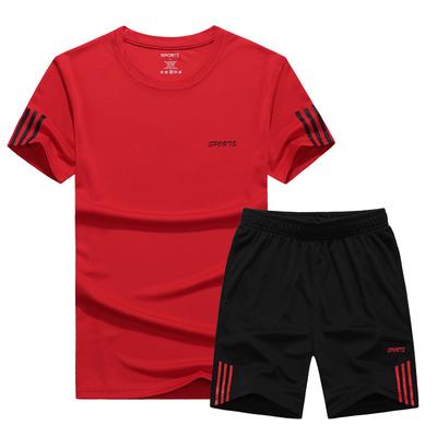Men Summer Fashion Short Sleeve T-shirts Fitness Training Sets Sport Suits Male Shorts Running 2pcs Men Tracksuits