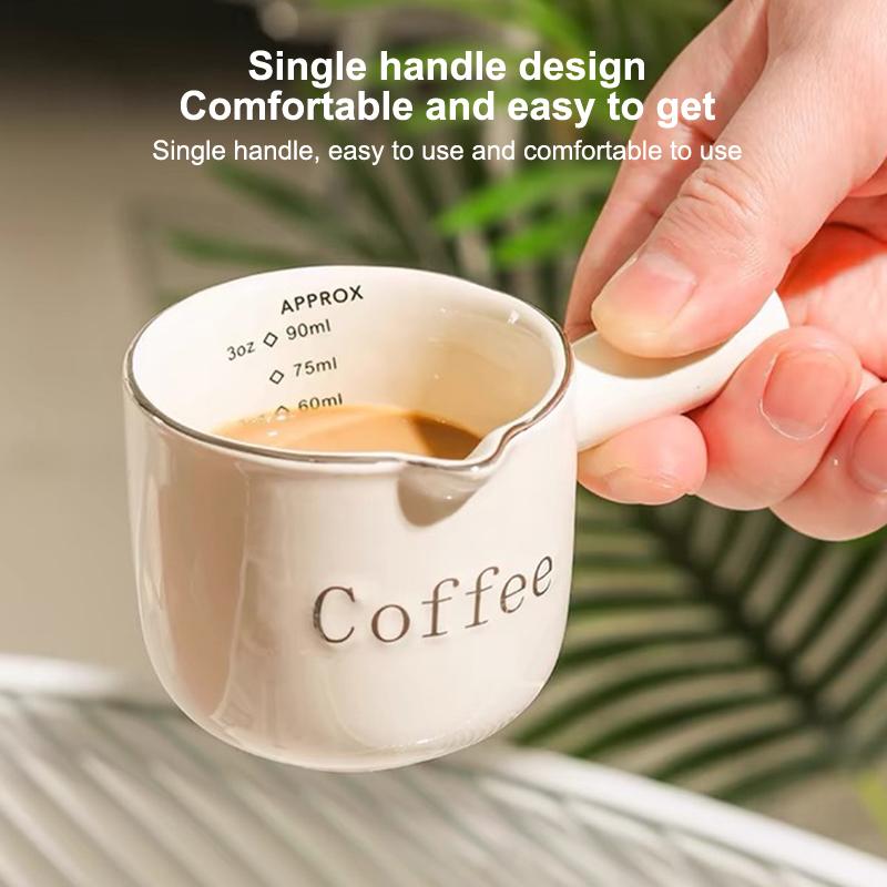 Keramik Espresso Kaffee Messbecher Mit Skala Extraktionsbecher Milchbecher Milchkännchen Mit Henkel Latte Mischbecher Skala Messbecher