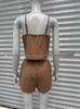European & American Women's Sexy Solid Color Camisole and Shorts Set - Slim Fit Fashion