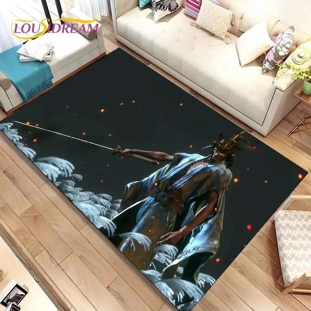3D HD Sekiro Series Game Gamer Area Rug,Carpet Rug for Home Living Room Bedroom Sofa Doormat Decor,kids Play Non-slip Floor Mat