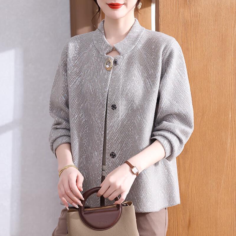 

XUEXI Women s Elegant Knitted Wool Blend Jacket XL