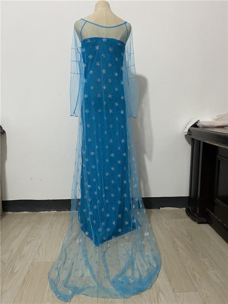 Halloween Elsa Adult Princess Dress Costume for Stage or Wedding Performance