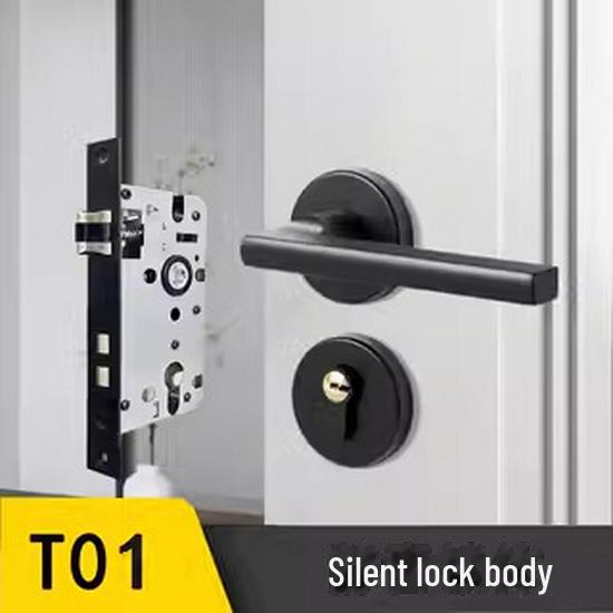 

Черный магнитный дверной замок с бесшумной ручкой для спальни