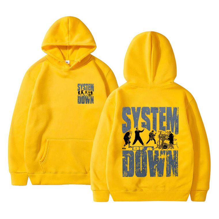 90er Vintage Rockband System of A Down Print Hoodie Unisex Casual Sweatshirt Herren Damen Alternative Metal Musik Pullover Hoodies
