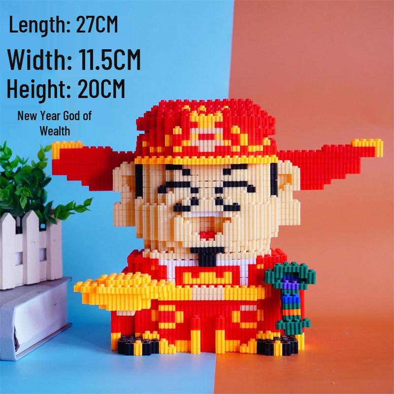 

Feng Shui God of Wealth Building Blocks - Gift Compatible with Lego Small Assembly Toy