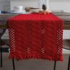 Macrame Style Table Runner with Short Tassels Rustic Table Runner Bohemian Fabric Home Decor-1pcs