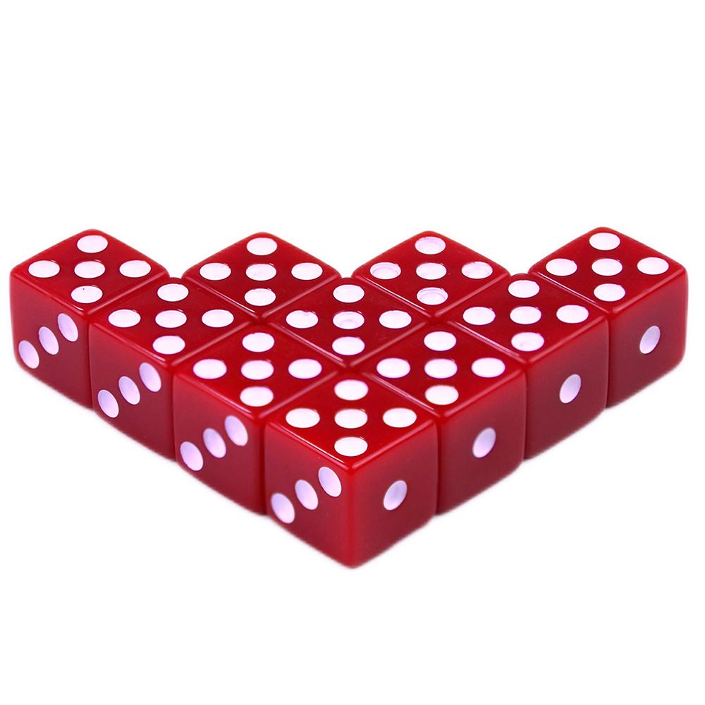 10pcs Standard Plastic 12mm Game White Dice Die Toy New Outdoorliving 9 Colors Stylish Appearance Durable Quality Practical Daily Use