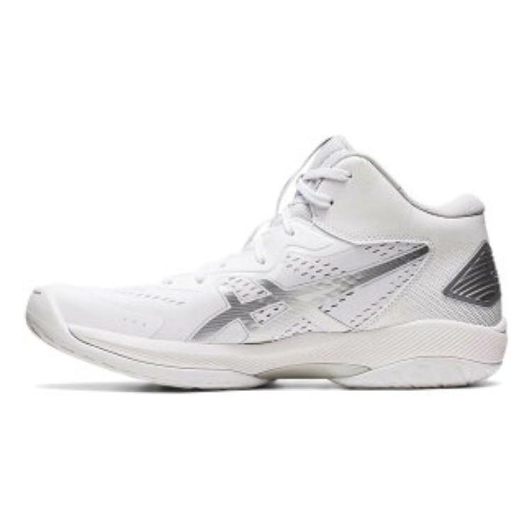 Asics Gel-Hoop V15 Round Toe Lace-Up Mid-Top Basketball Shoes Unisex Sneaker White Silver 1063A064-100