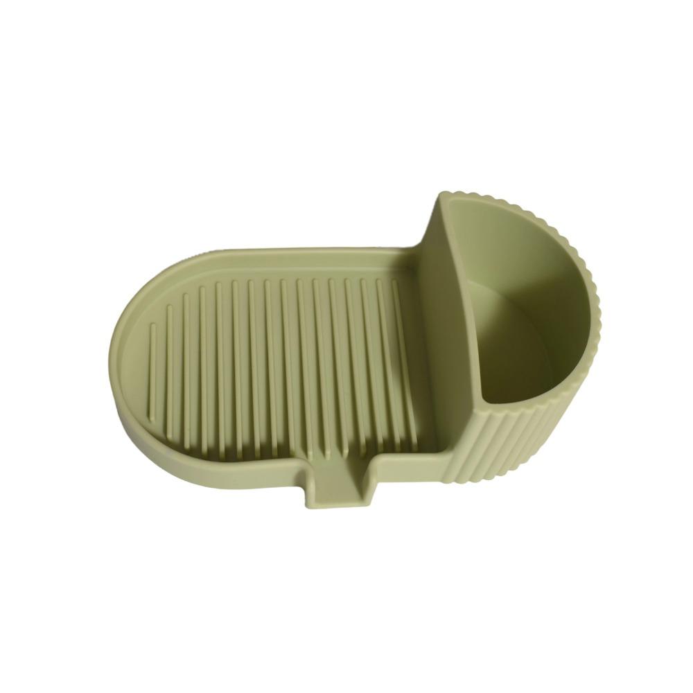 Portable Silicone Soap Dish Inclined Drain 2 In 1 Sponge Tray Drainable Soap Holder  Sink Area