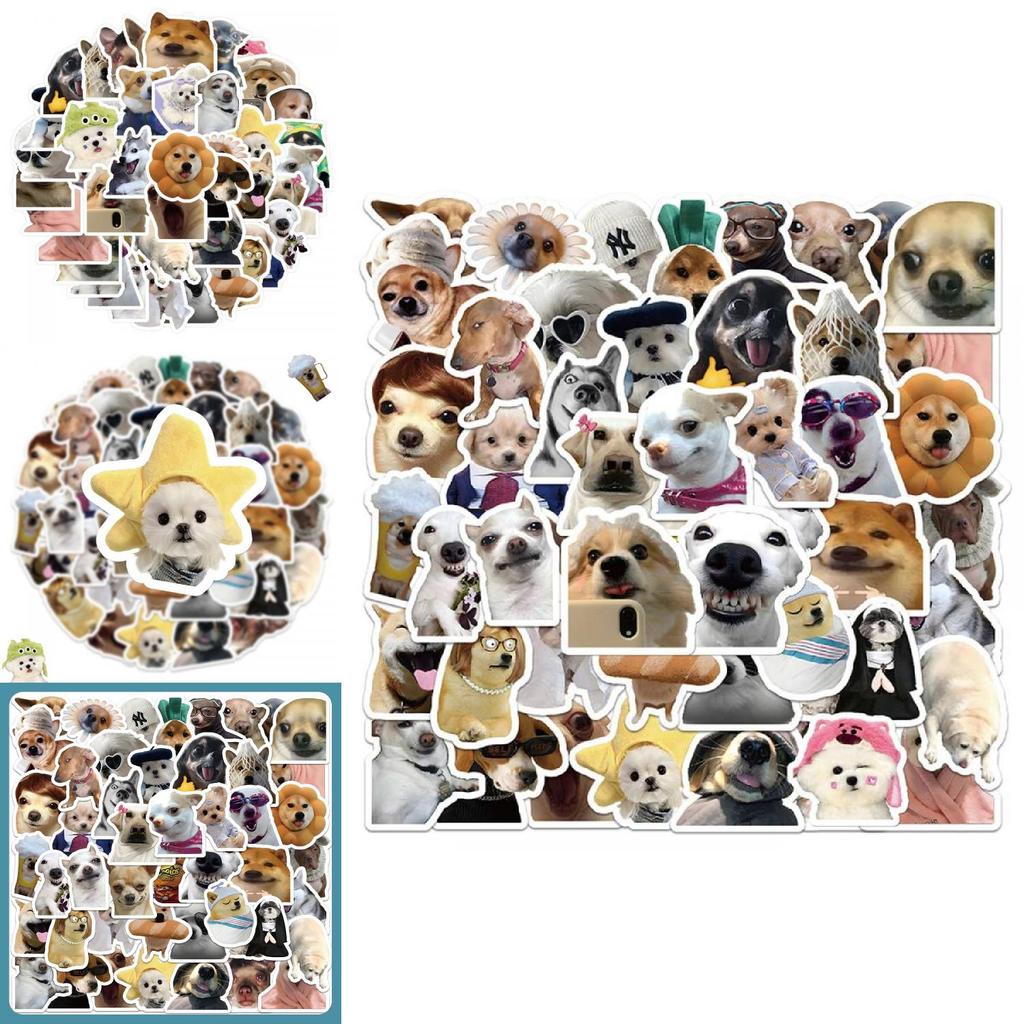 60pcs Emoji Dog Waterproof Graffiti Stickers Notebook Water Bottles Cases Phone