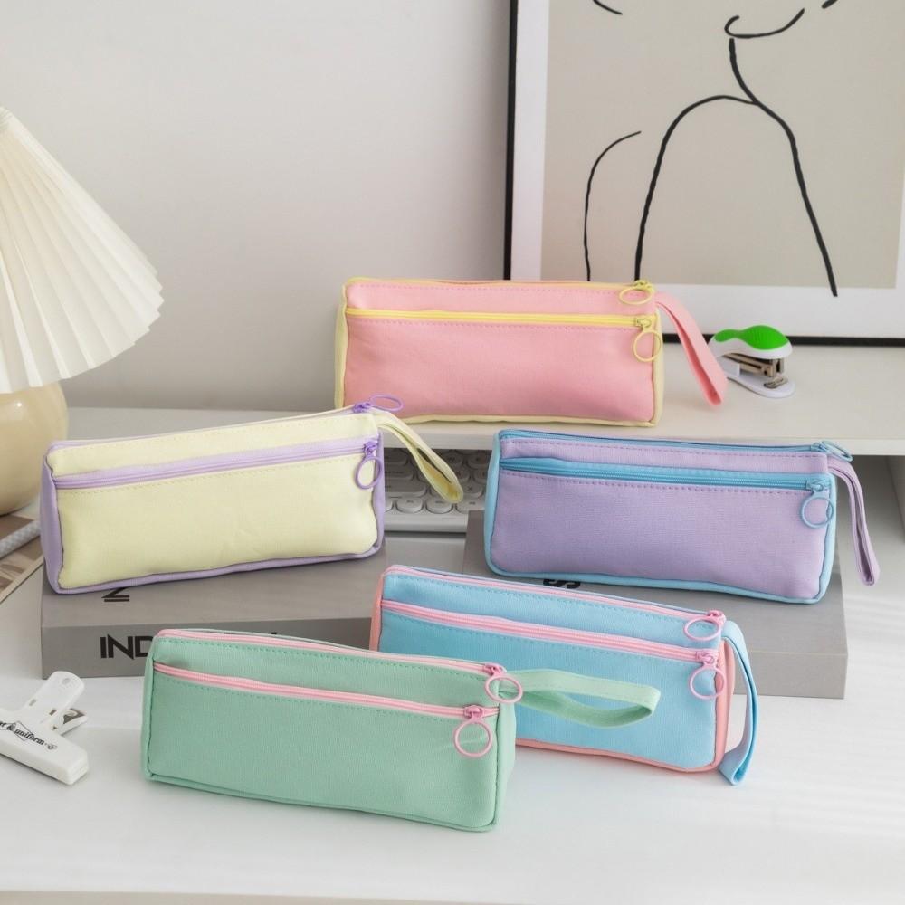 

Large Capacity Pencil Case Multifunctional Desktop Stationery Organizer Pouch синій