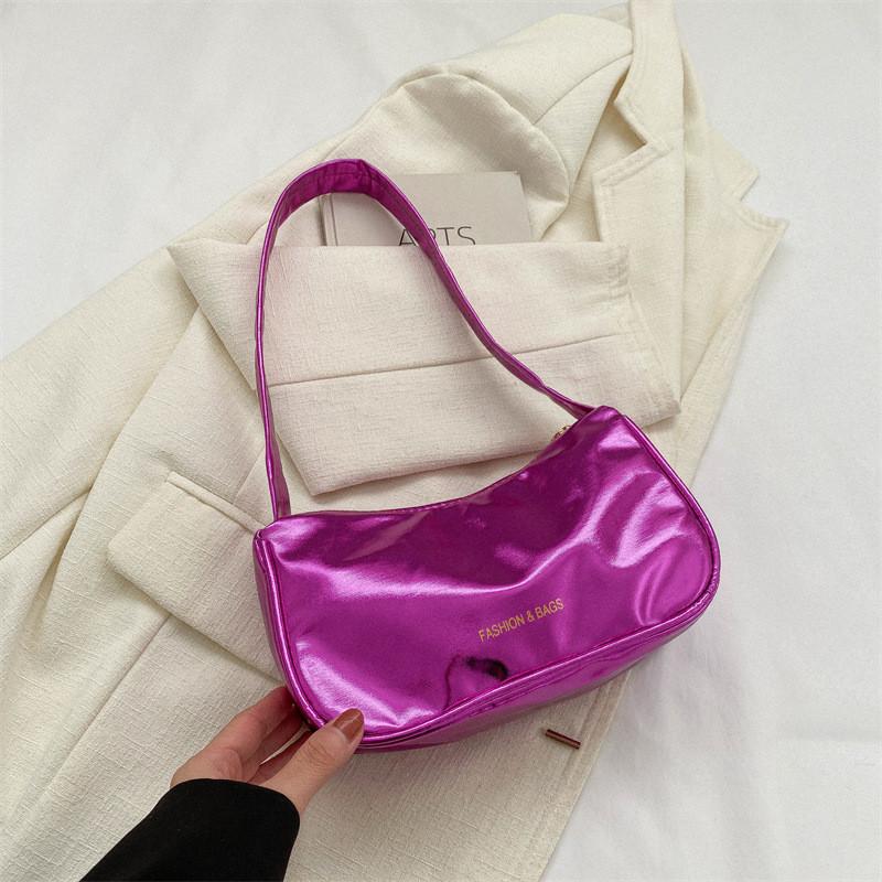 Stylish And Trendy French-inspired Mini Shoulder Bag For Women In Elegant Silver And Pink Colors фиолетовый
