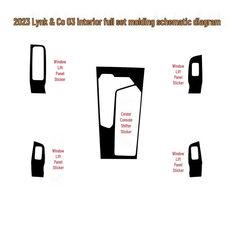 Lynk & Co 03 Carbon Fiber Center Console & Gear 02 Interior Mod Black Warrior Sticker