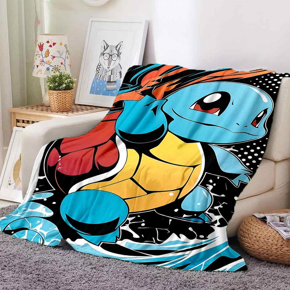 1pc Squirtle Flannel Blanket, Soft Skin Friendly with Digital Printing, Various Sizes Available for Family, Friends, Birthday