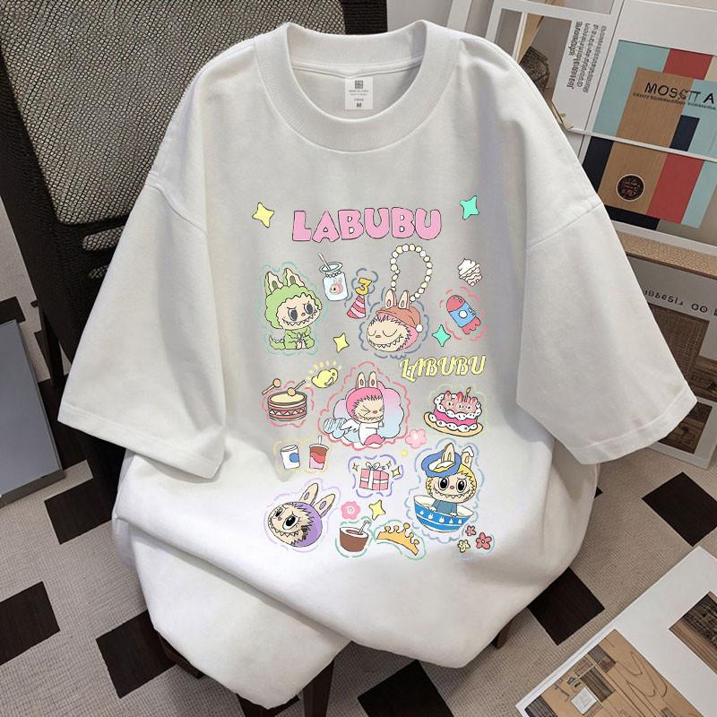 LABUBU summer loose unisex blouse short-sleeved T-shirt fashionable and trendy
