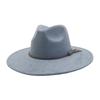 Unisex Suede Felt Fedora Hat Wide Brim Flat Edge Elegant Classic Gentleman Hat