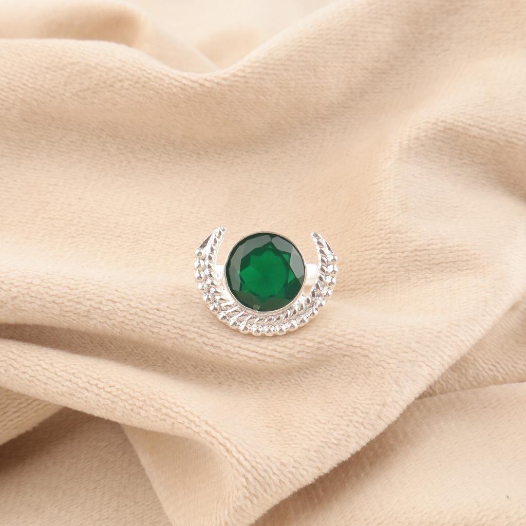 Green Onyx Gemstone 925 Sterling Silver Handmade Jewelry Ring For Birthday Gift RR-48-3
