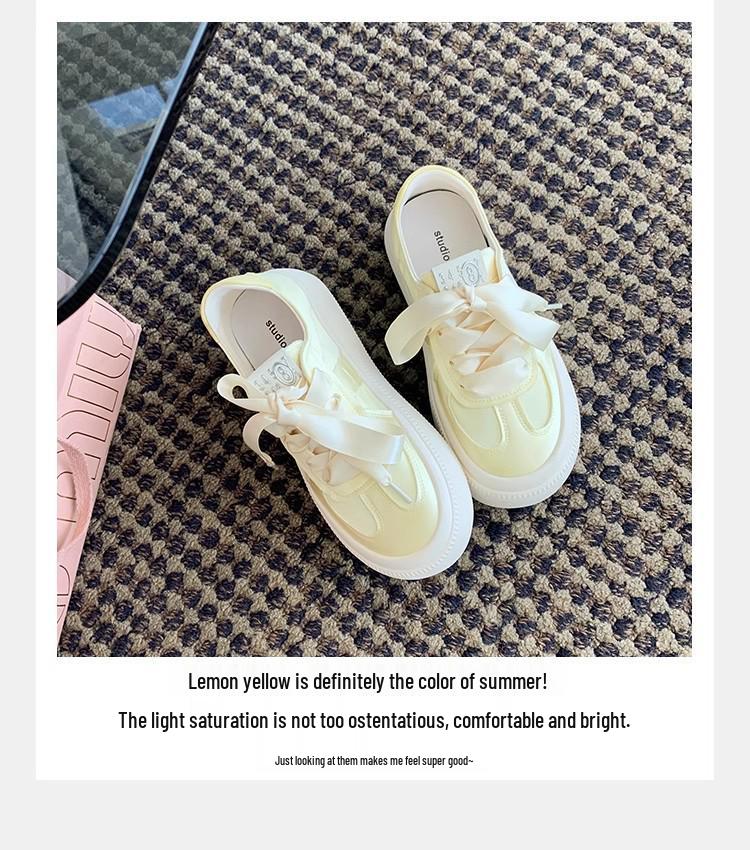 Women's Spring/Summer 2025 Grape Mom Satin German Trainer: Leather, Thick Sole, Height-Increasing, Lace-Up Skate Shoes