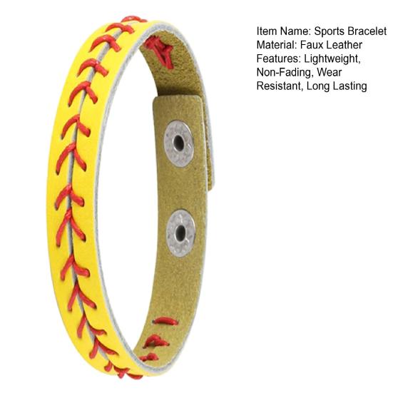 Baseball Bracelet Bright Color Ultralight Non-Fading Wear Resistant Adjustable Unisex Sports Wristband Bangle Gifts