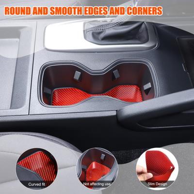 Soft Carbon Fiber Center Cup Holder Slot Mat For Nissan Frontier 2024-2025