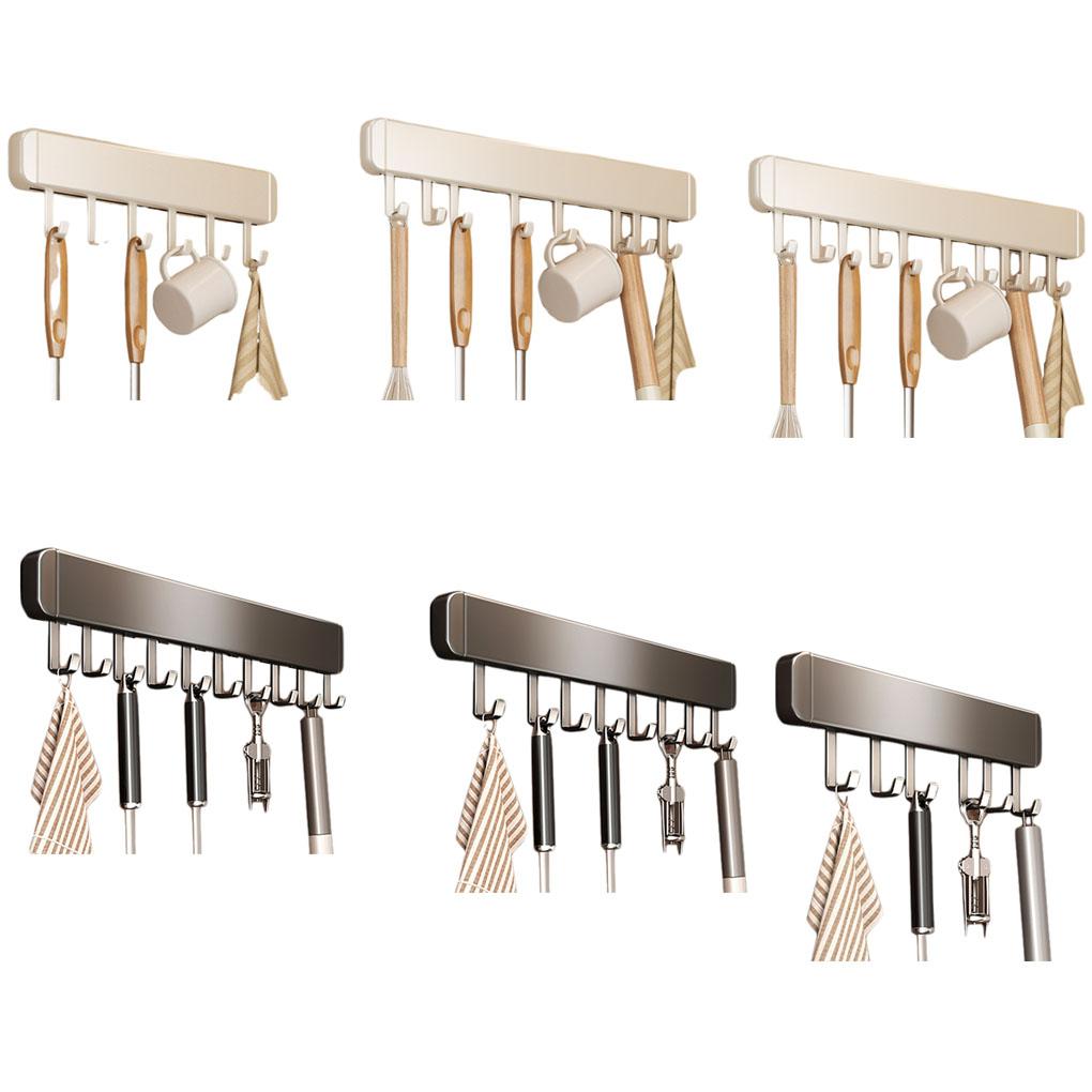 Aluminum Wall Mounted Storage Rack For Kitchen Spoon Shovel Hanging Rod Row Hook Storage Rack Etc.