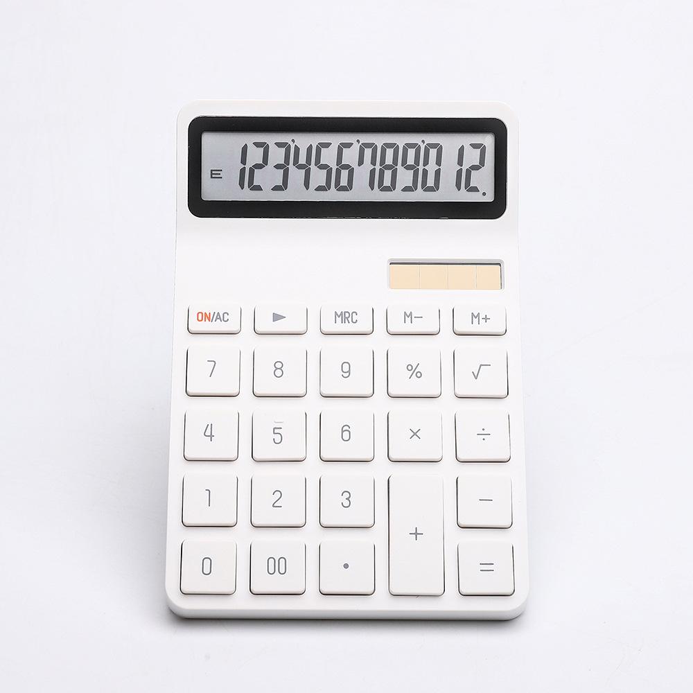 

Сонячний калькулятор із подвійним джерелом живлення, 12 цифр, електронний калькулятор, інструменти для дому, офісу, школи, фінансів, бухгалтерського обліку білий