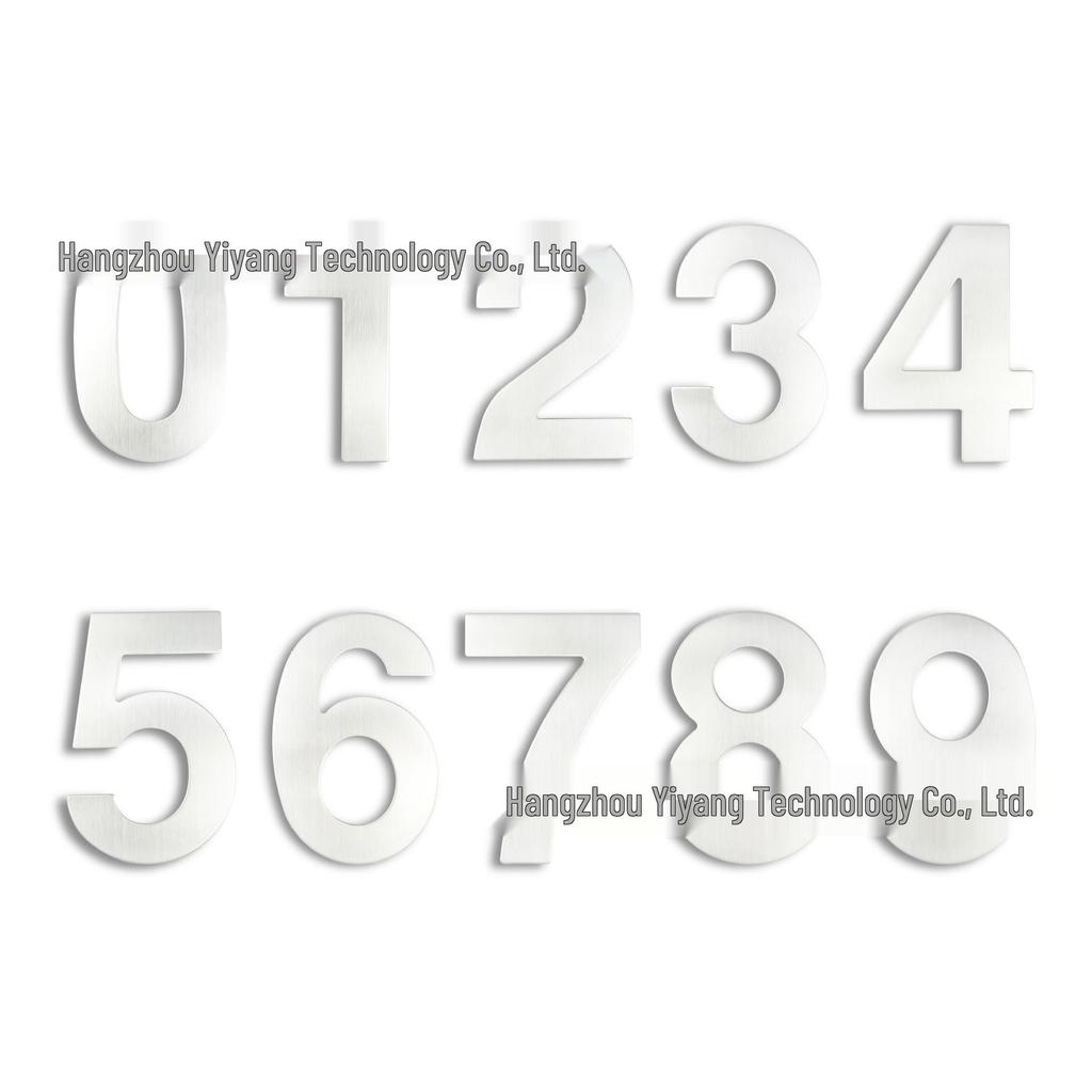 15CM 3D Stainless Steel Outdoor House Number - 6 Inch