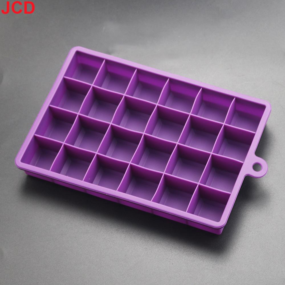 1pcs With Lid /No Lid 24-hole Silicone Ice Tray Square Box Auxiliary Food Puree Cheese Jelly Mold Bar Kitchen Tool Cocktail Cube