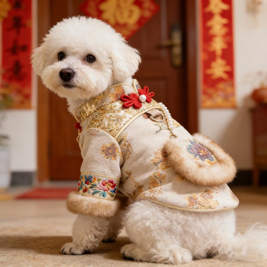 Pet Clothing For Cats And Dogs. Chinese New Year Festive Pet Clothes. Skirts. B