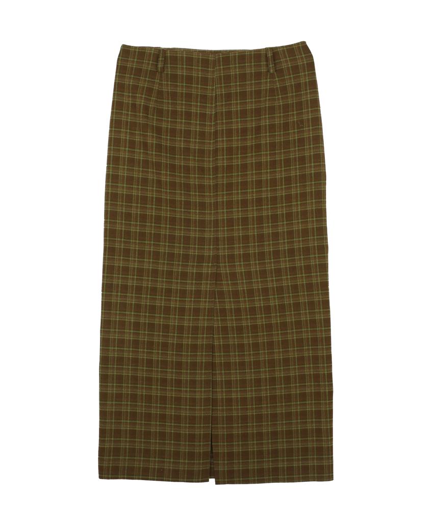 Hardcore Happiness Check H-Line Maxi Skirt_Green