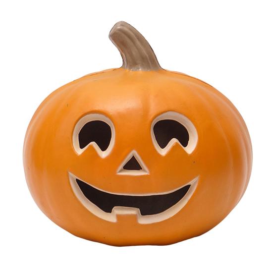 Halloween Pumpkin Lantern Light Up Pumpkin Ornament with Spooky Curved Face for Halloween Party Indoor Outdoor Decor