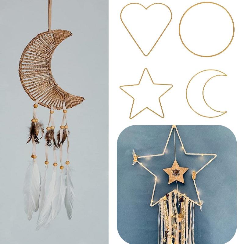 Metall Drahtreifen für Traumfänger Eisenkreis Dekorative Bastelzubehör Goldfarben