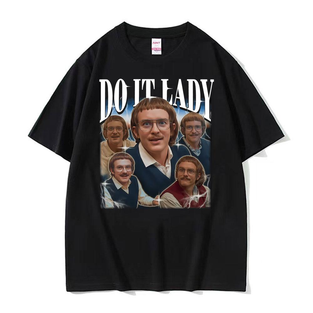 Do It Lady Meme Chit Retro Lustig Klassischer Print T-Shirt Unisex Damen Mode Übergroße T-Shirts Kurzarm Gemütliches T-Shirt Streetwear
