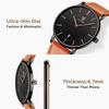 Ben nevis Men's Minimalist Analog Watch Leather Strap Date Display Orange Blue 04-Orange Black