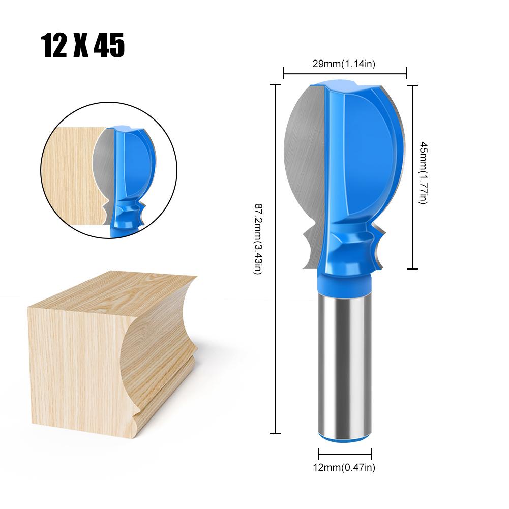 

1 шт. 12 мм 1/2 дюйма хвостовик Специальная архитектурная фреза для молдинга перил Фреза для деревообработки Фрезерование по дереву Фреза для торцевого фрезерования 12X45mm